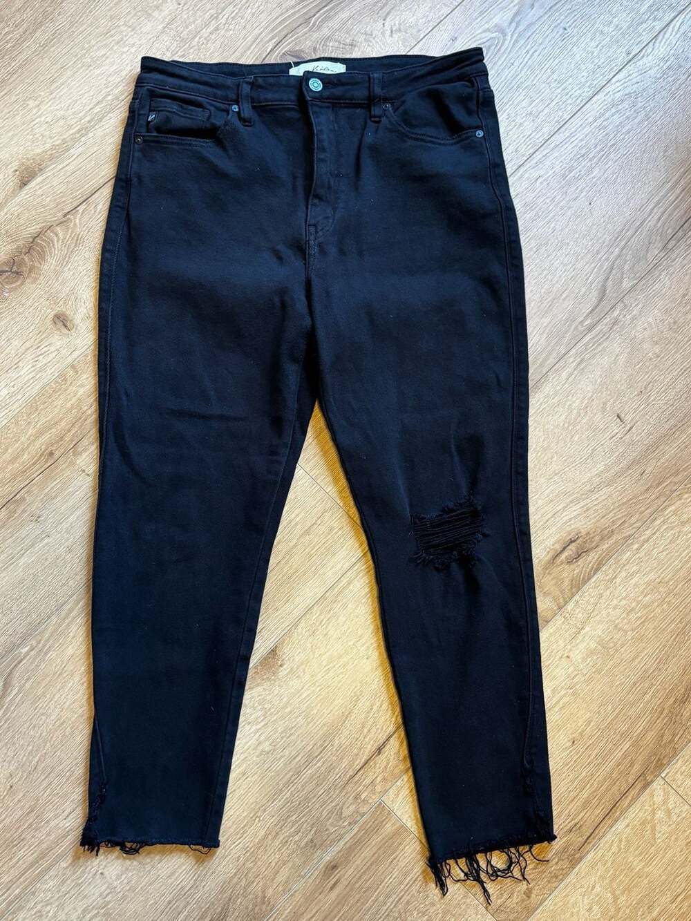 KanCan High Rise Distressed Skinny Jeans Black Size 13/30 KC7354BK